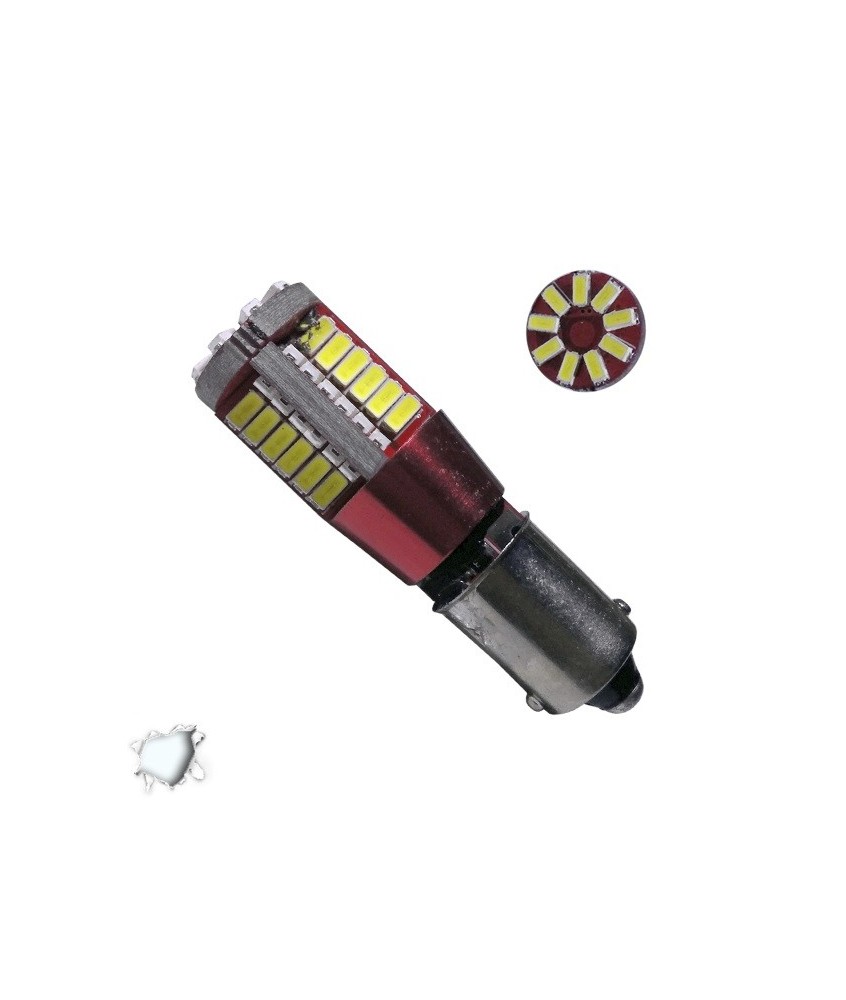 GloboStar® BA9S - T4W 55784  Λάμπα Αυτοκινήτου Can LED 57 SMD 3014 Can Bus 12 Volt 4.5W 460 lm 360° Ψυχρό Λευκό  6000K